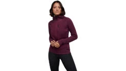 Black Diamond Coefficient LT Hybrid Hoody - Women's -Black Diamond opplanet black diamond coefficient lt hybrid hoody womens blackberry small ap7440565016sml1 av 2