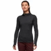 Black Diamond SLTN 150 Merino BS QTR Zip Hoody - Women's -Black Diamond opplanet black diamond sltn 150 merino bs qtr zip hoody womens black extra small ap7600230002xsm1 main