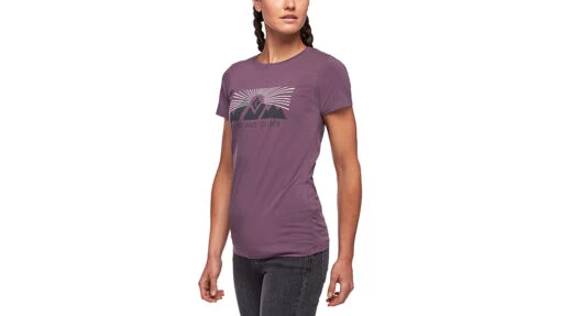 Black Diamond Short Sleeve Rise And Climb Tee - Women's -Black Diamond opplanet black diamond ss rise and climb tee womens mulberry extra small apr7ps5003xsm1 av 4